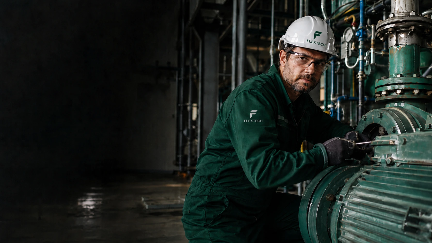 Technicien FLEXTECH en intervention sur une installation industrielle